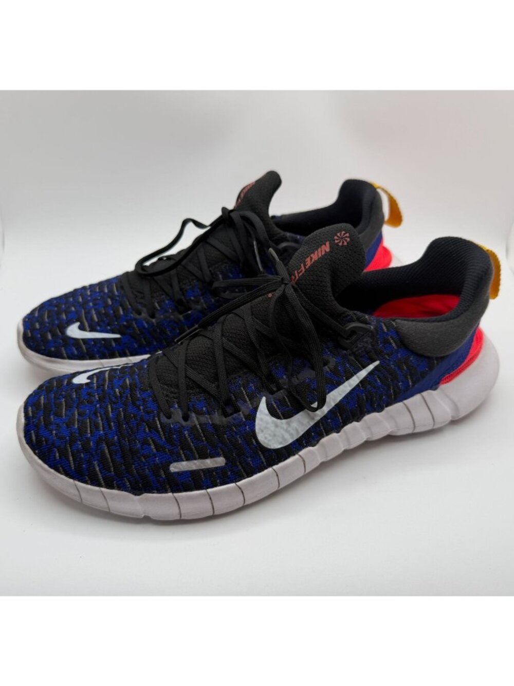 Nike Free Run 5.0 Black Concord Cinnabar Running Shoes Men Size 9